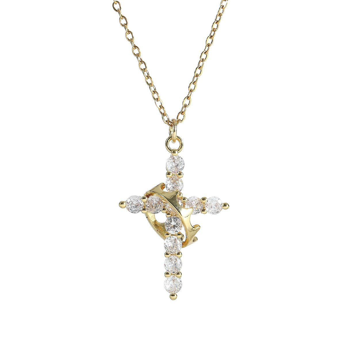 Crown Cross Necklace
